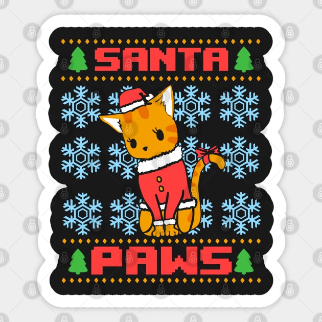 Santa Paws Ugly Christmas Sweater Sticker by KsuAnn